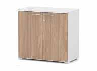 Шкаф СМАРТ низкий, 2 полки, с замком, ХДФ, 80x42x74 см, дуб мёд/белый
